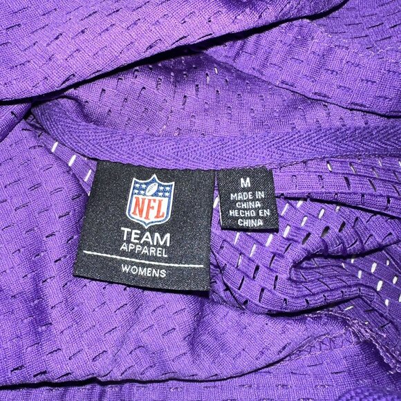 NFL Team Apparel Minnesota Vikings Mesh Shirt M Hoodie Football Purple - Picture 10 of 11